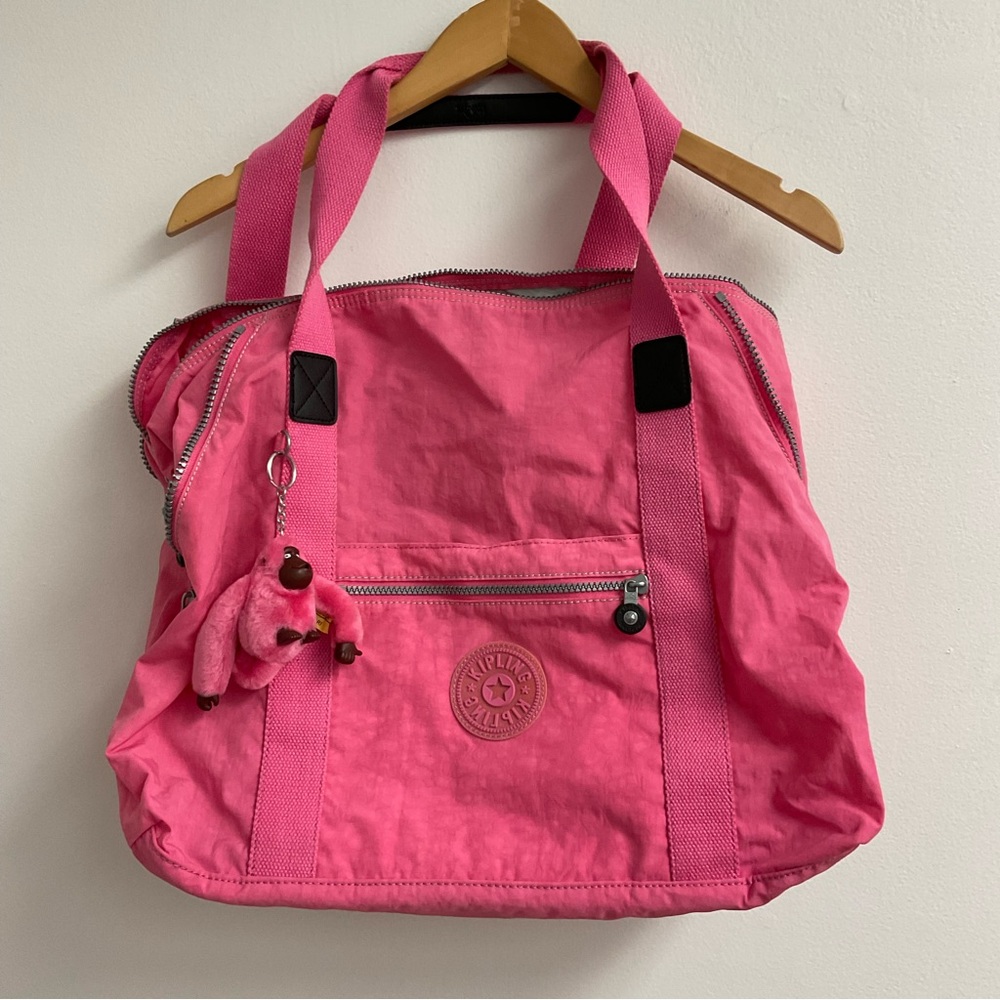 Kipling Medium Tote Bag barbiecore pink